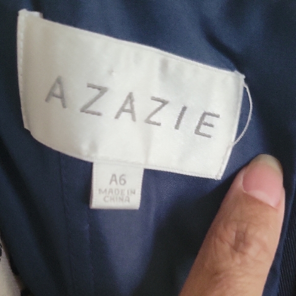 Azazie Blue Halter Maxi Dress for Prom - Picture 8 of 9